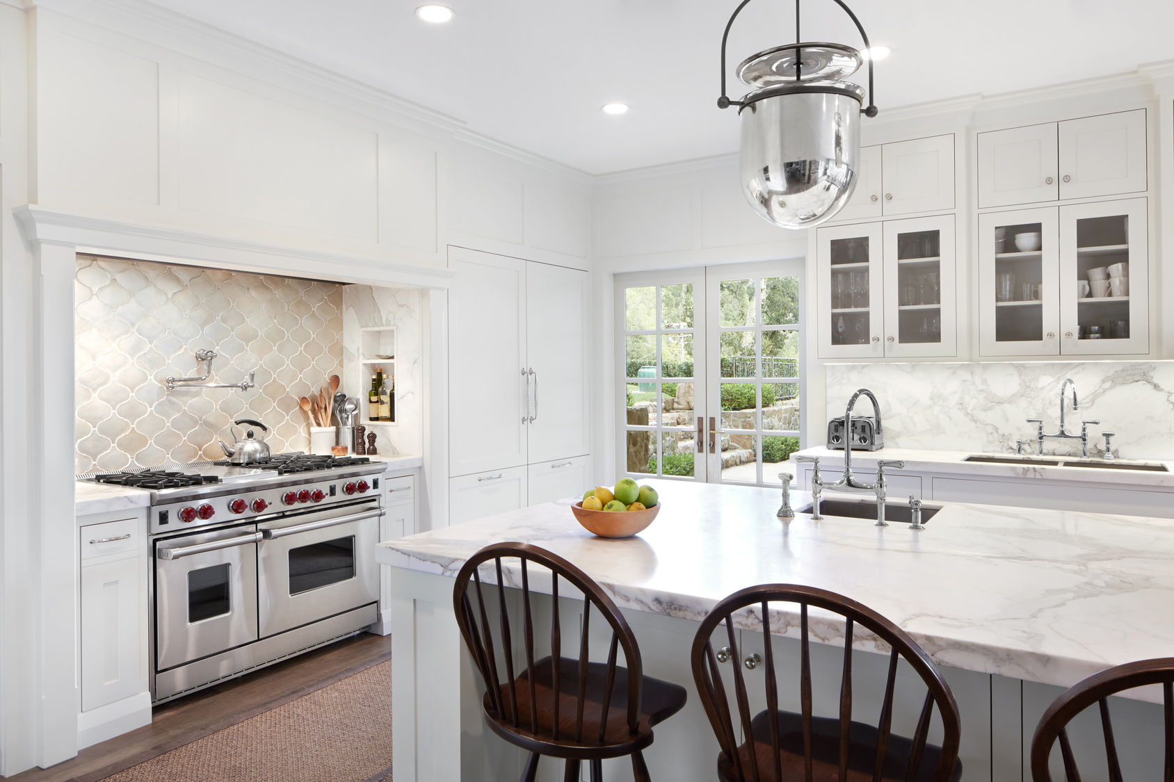 Kitchen in luxury custom built home in California